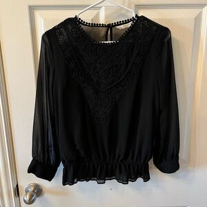 Zara Black Lace Women's Top, Size XS
